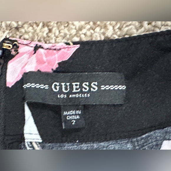 Guess Womens Charissa High Waist Pleated Floral Wide Leg Pants Size 2 Pockets - Picture 12 of 12